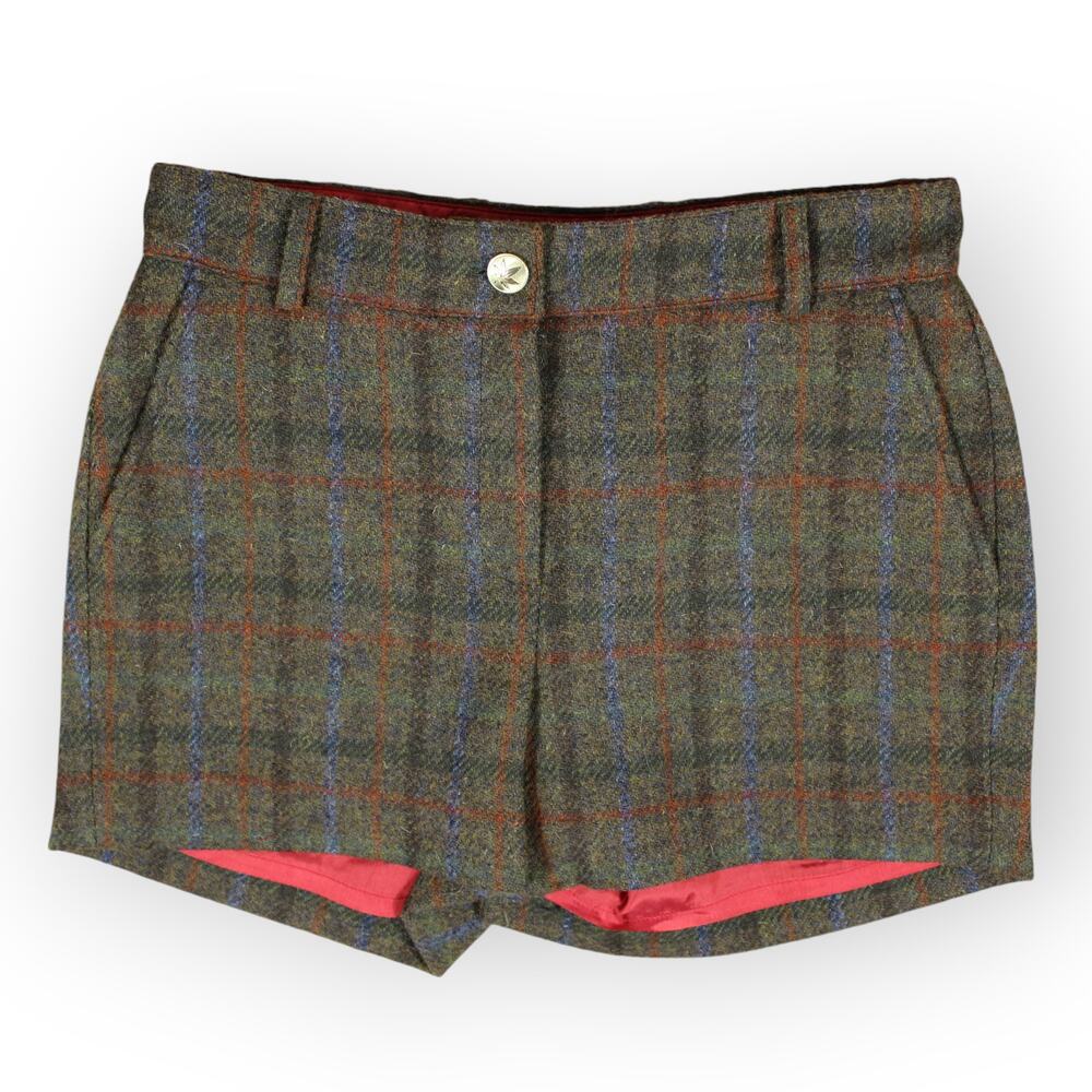 BOAST (4) Harris Tweed Wool Shorts Plaid Lined Deadstock NEW Brown Green - Picture 16 of 16